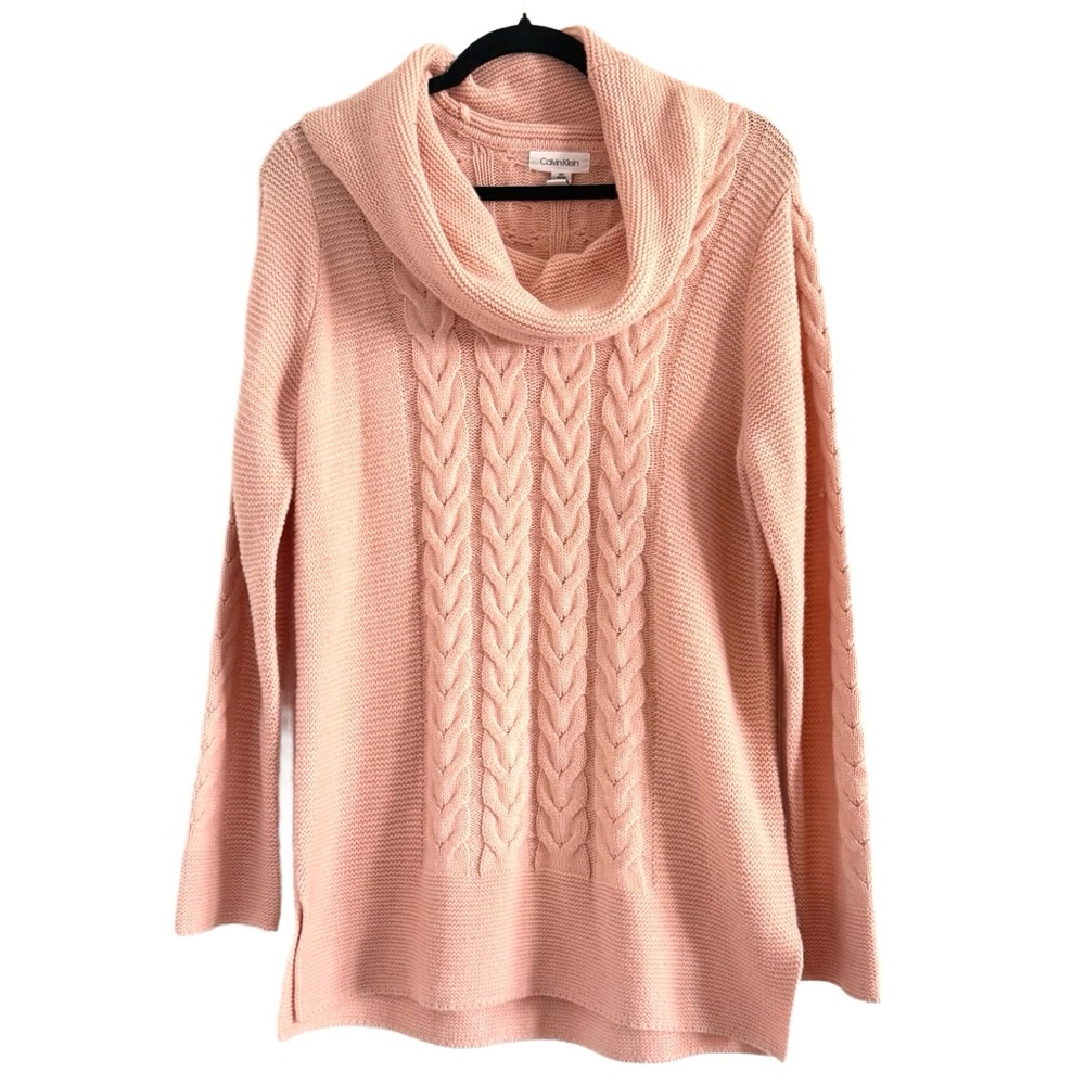 🌻 Calvin Klein Blush Pink Cowl Neck Sweater Medium